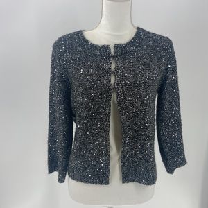 Covington grey shrug style sweater with silvery sparkle sequin detail Small